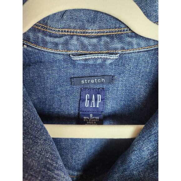 GAP Vintage Jean Jacket sz S gathered waist Y2K retro style preppy boho classic - Picture 4 of 6